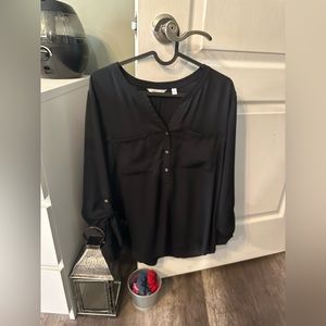 Reitmans size large blouse black with buttons
